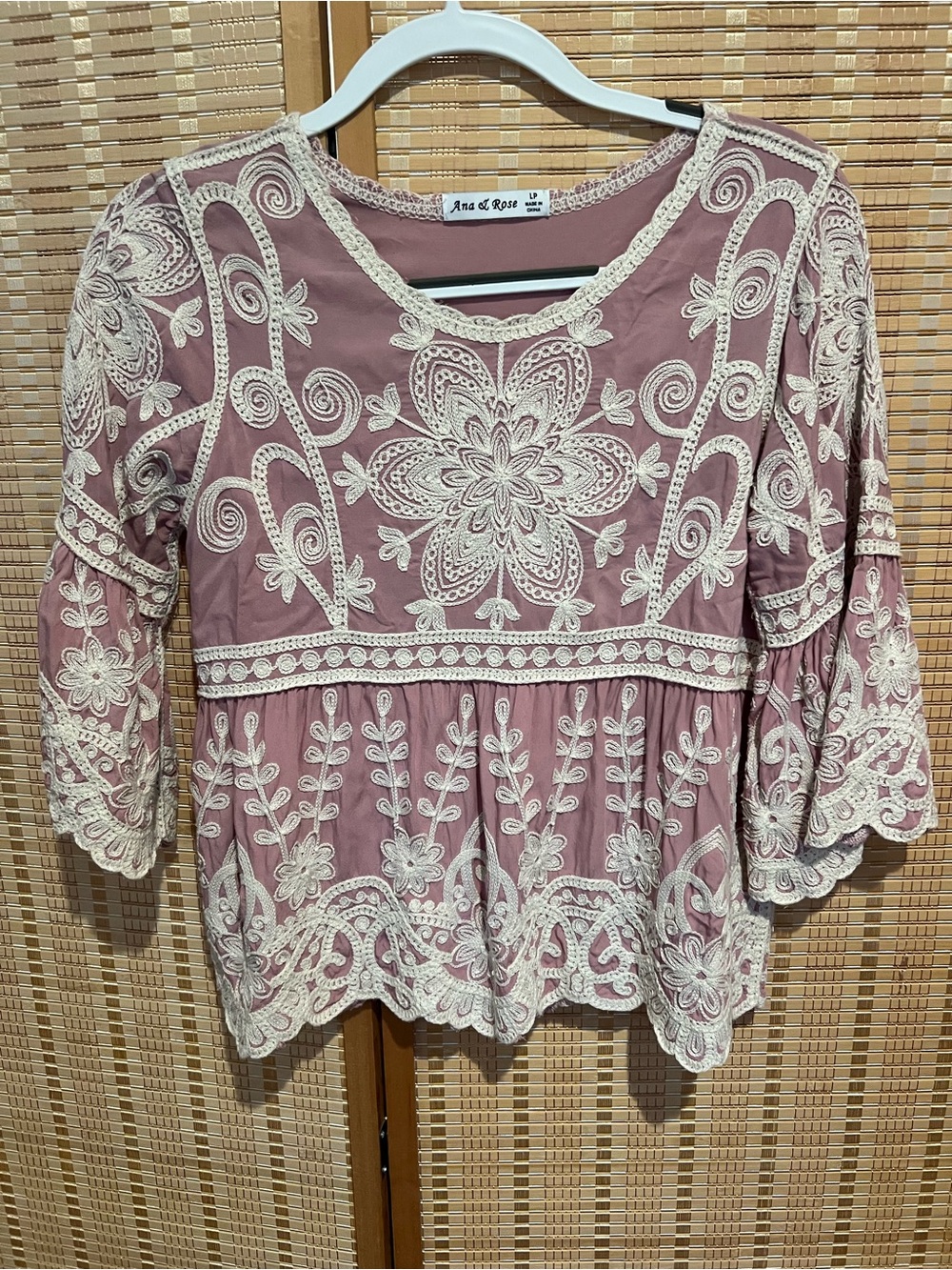 Ana & Rose Womens Embroidered Peasant Size LP